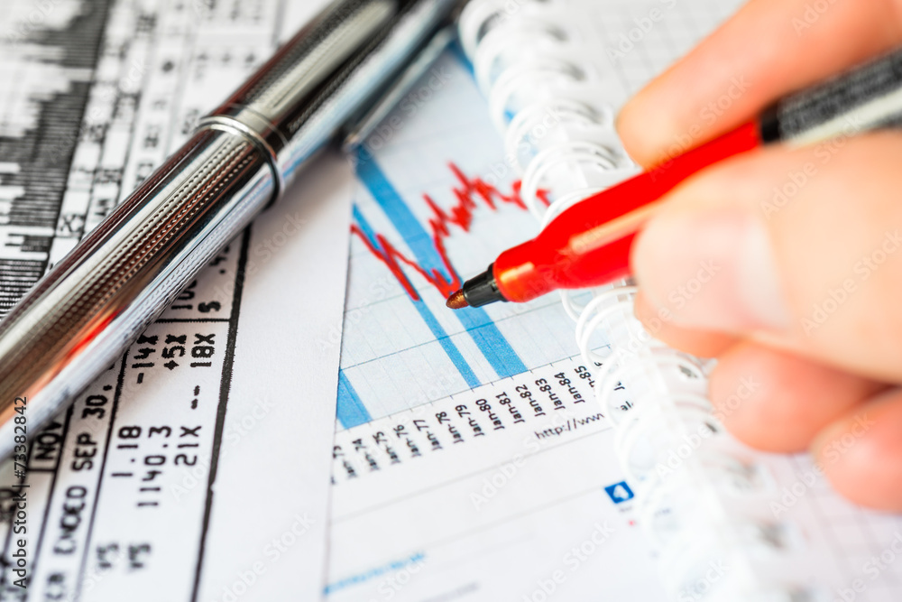 Stock Data Analysis, mark the red marker Stock Data Analysis, mark the red marker