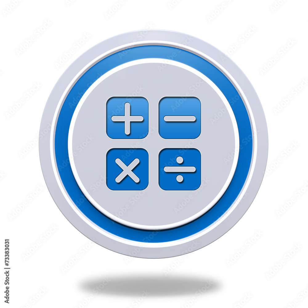 Calculate circular icon on white background Calculate circular icon on white background
