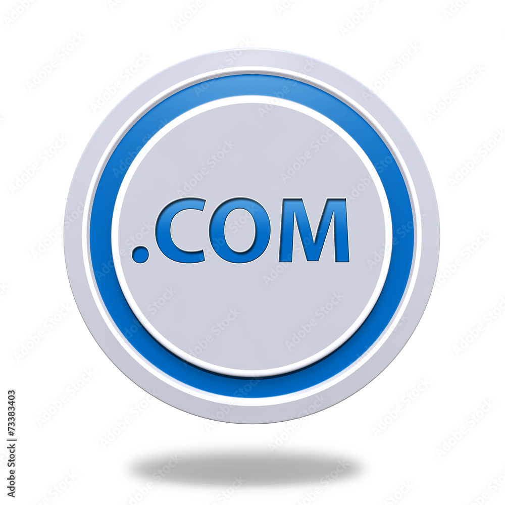 Com circular icon on white background Com circular icon on white background