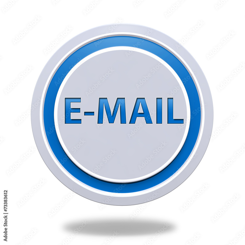 E-mail circular icon on white background E-mail circular icon on white background