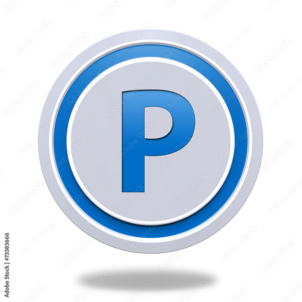 Parking circular icon on white background Parking circular icon on white background