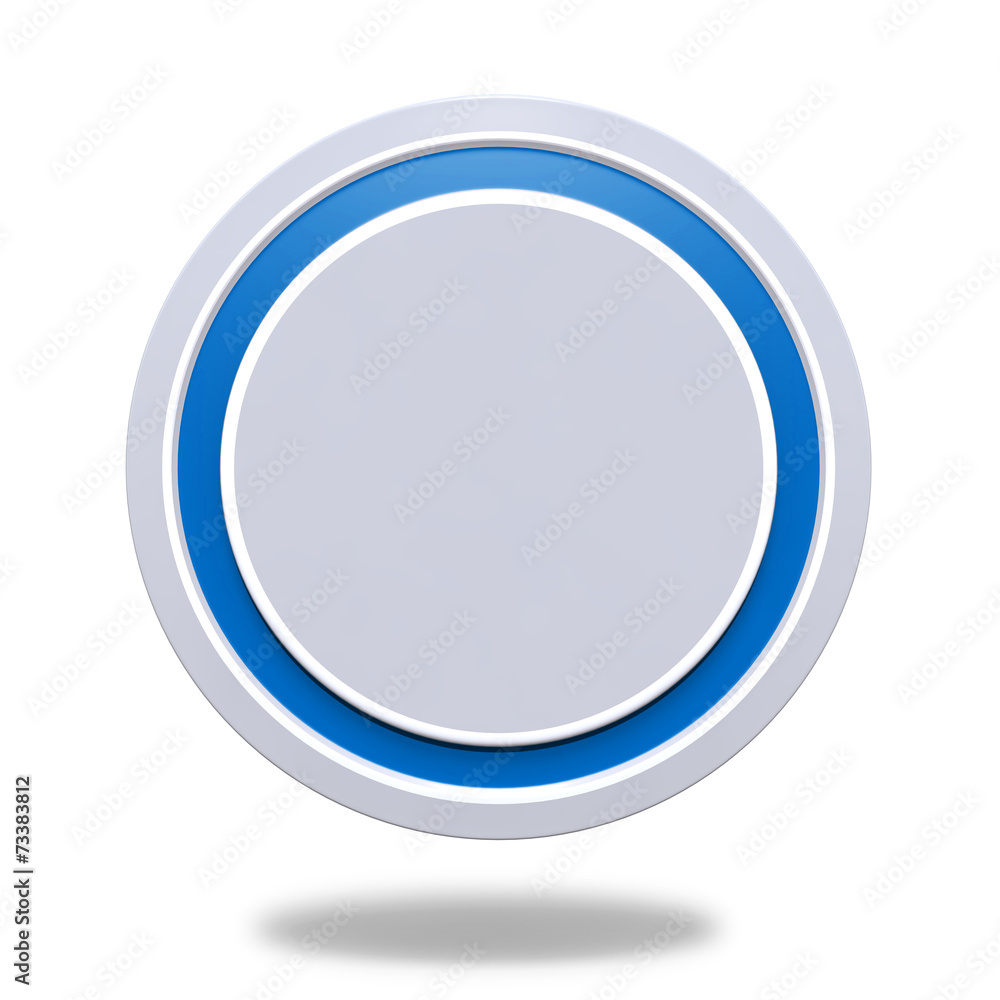 Blue Circular button on white background Blue Circular button on white background