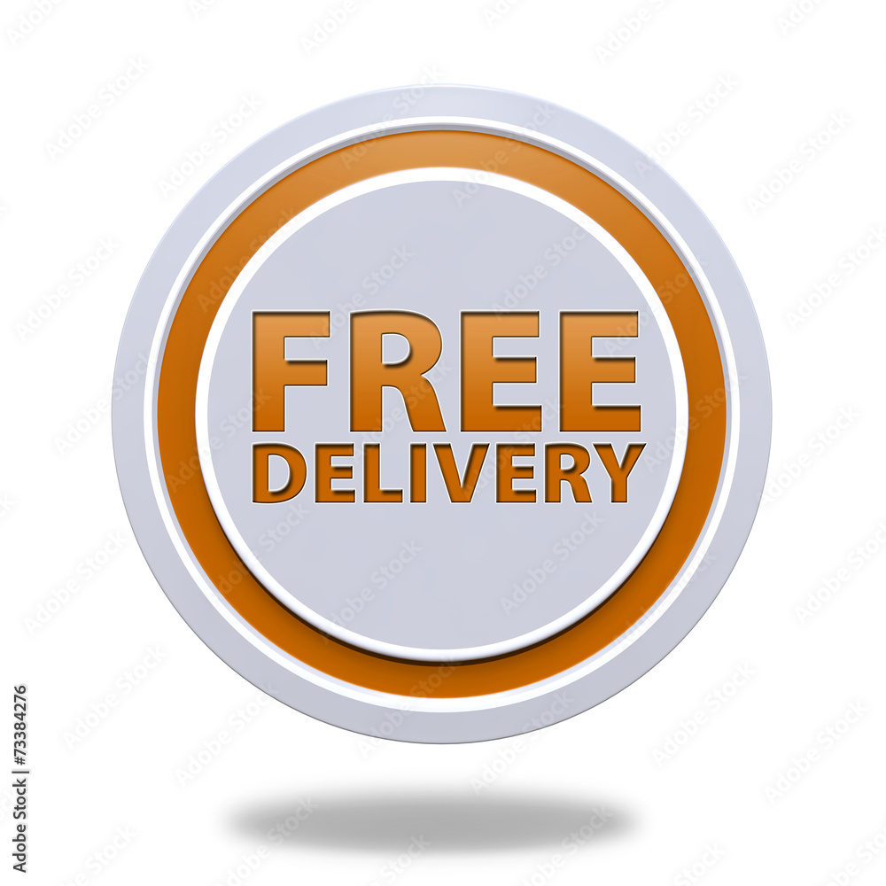 Free delivery circular icon on white background Free delivery circular icon on white background