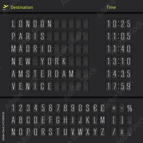 Analog airport scoreboard
