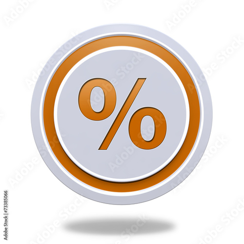 Percent circular icon on white background