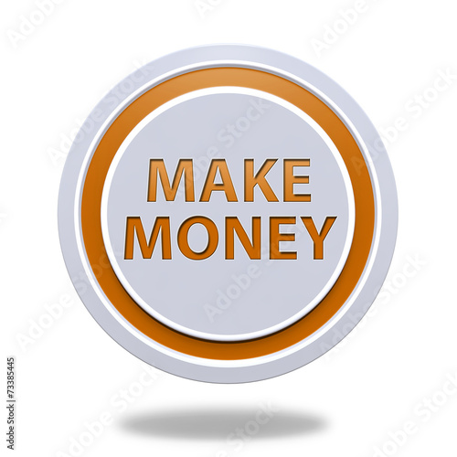 Make money circular icon on white background