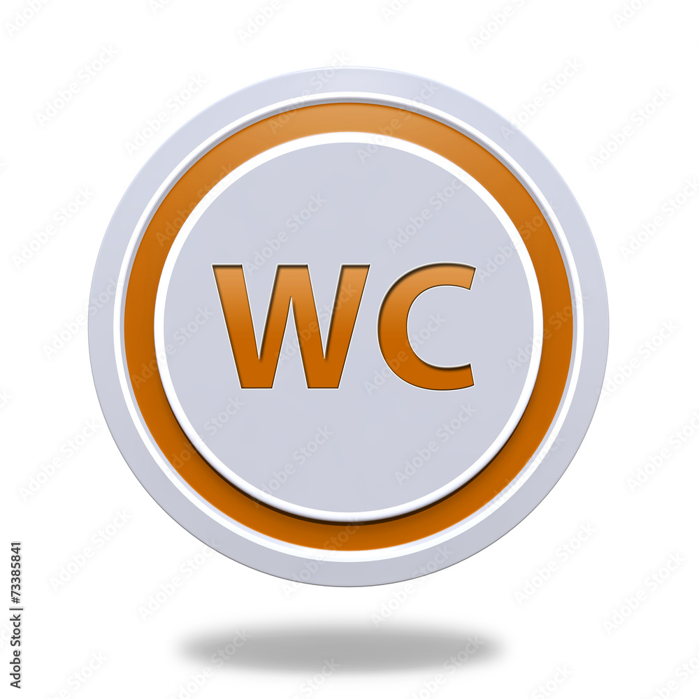 WC circular icon on white background WC circular icon on white background
