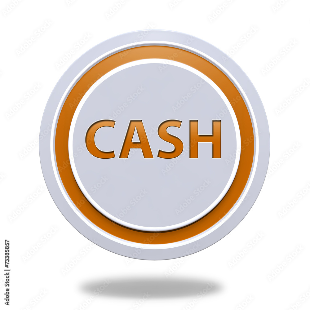 Cash circular icon on white background Cash circular icon on white background