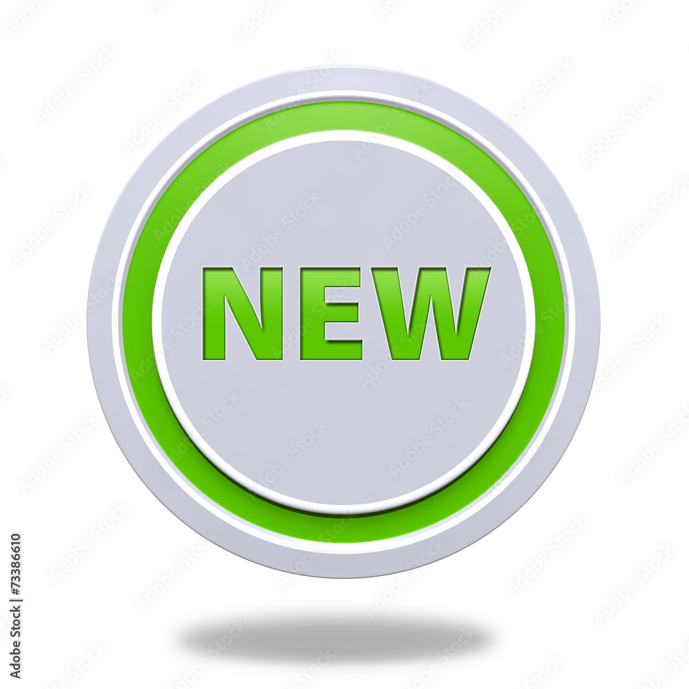 New circular icon on white background New circular icon on white background