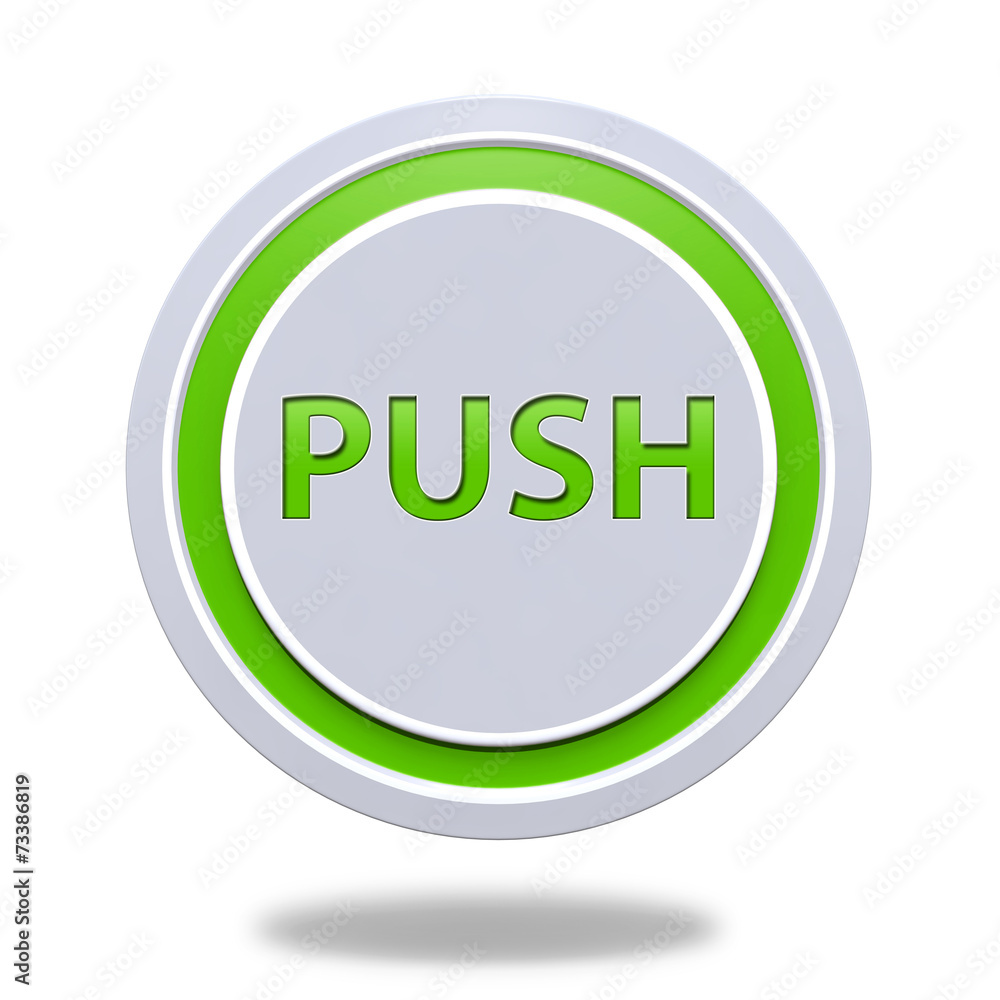push circular icon on white background push circular icon on white background