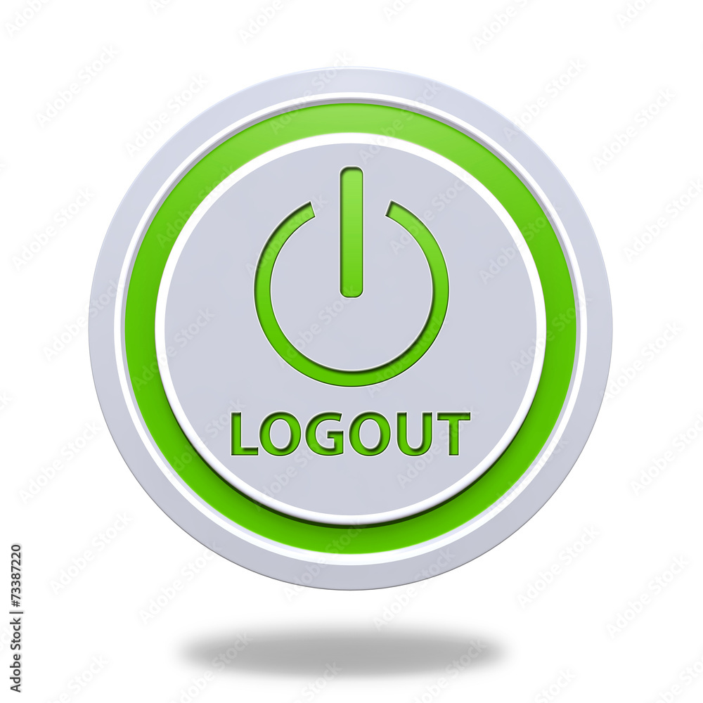 Logout circular icon on white background Logout circular icon on white background