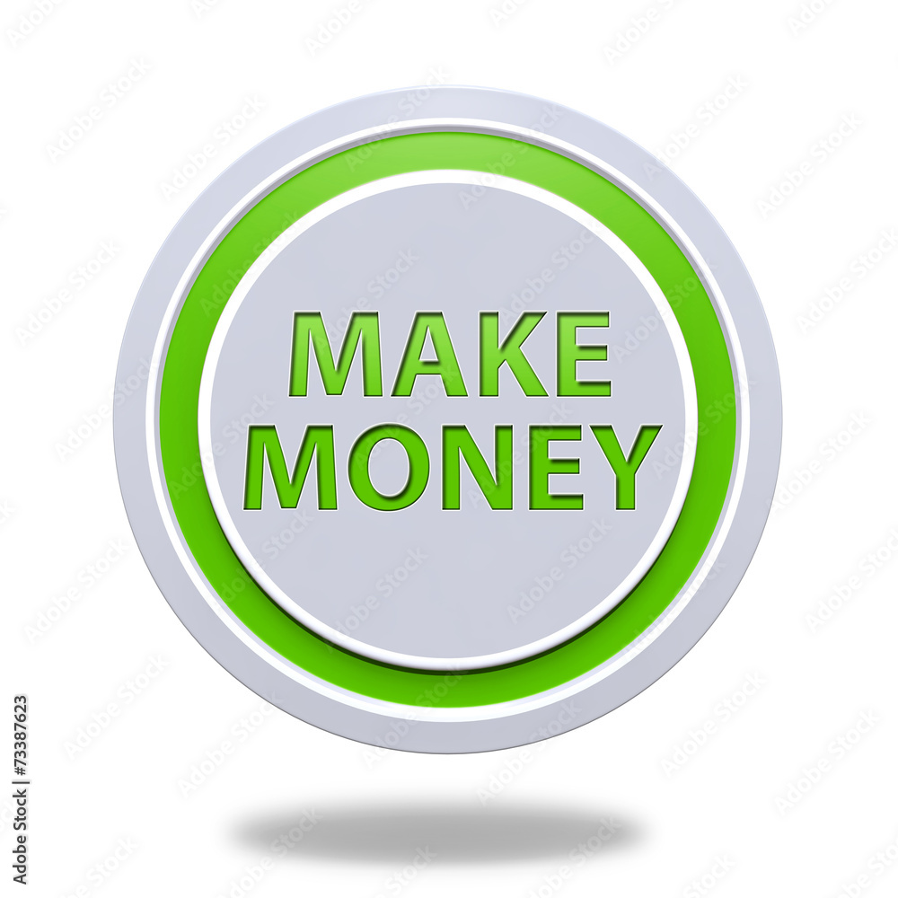 Make money circular icon on white background Make money circular icon on white background