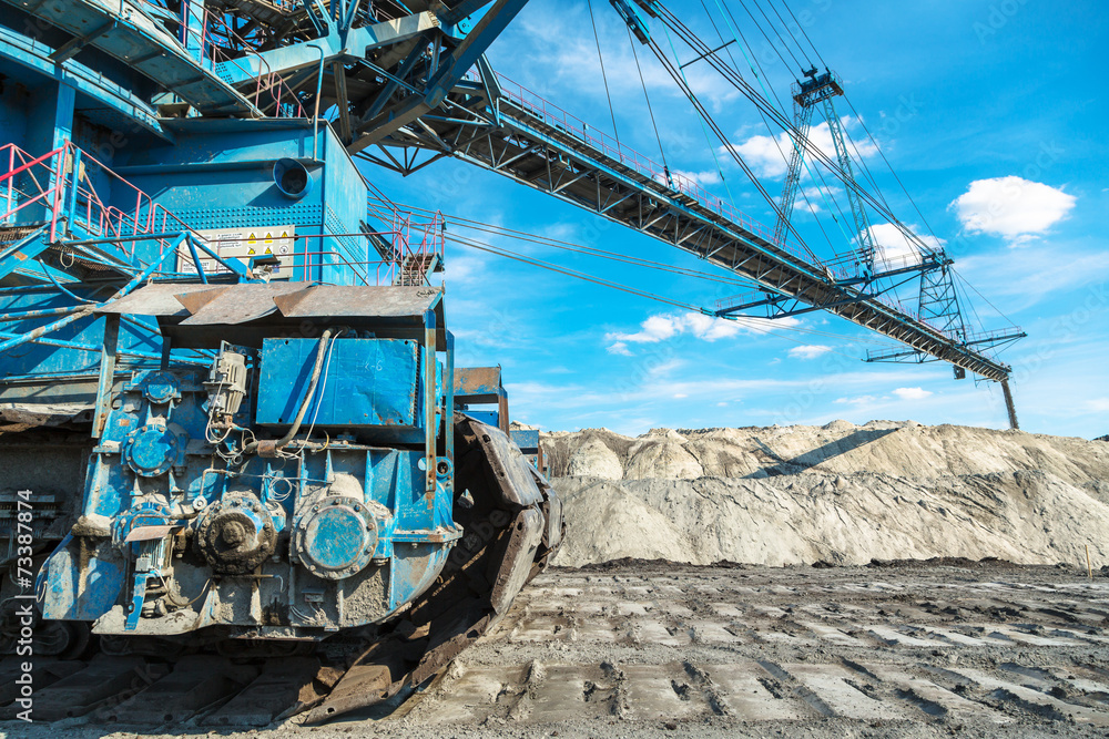 Mining machinery in the mine