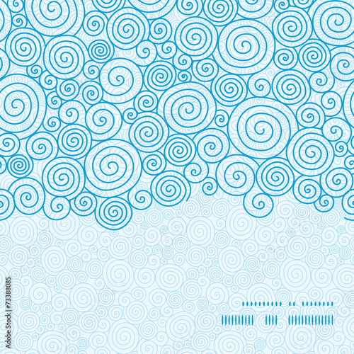 Vector abstract swirls horizontal frame seamless pattern