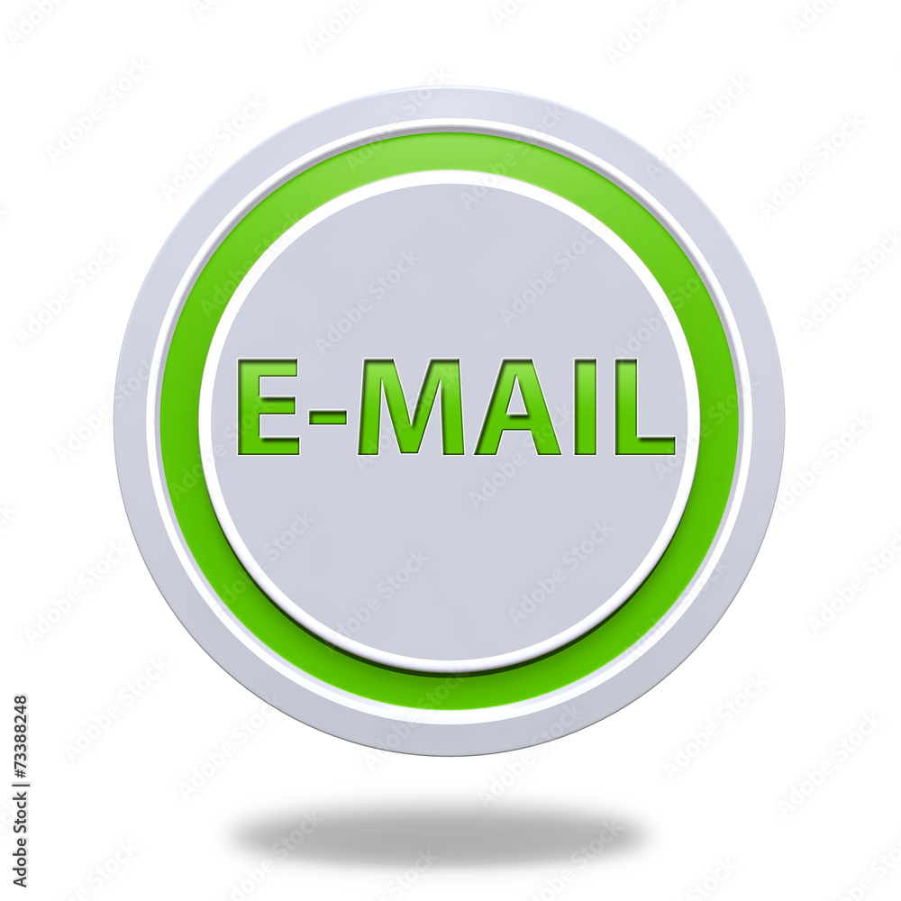 E-mail circular icon on white background E-mail circular icon on white background