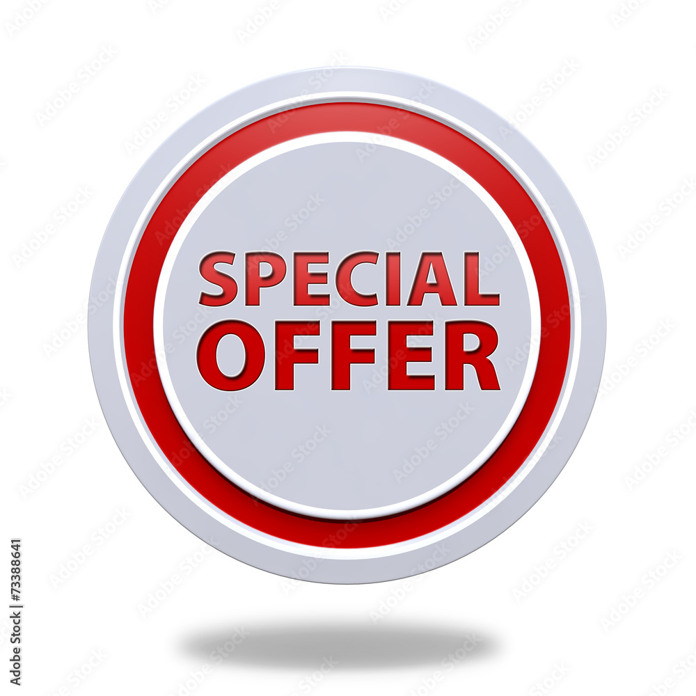 Special offer circular icon on white background