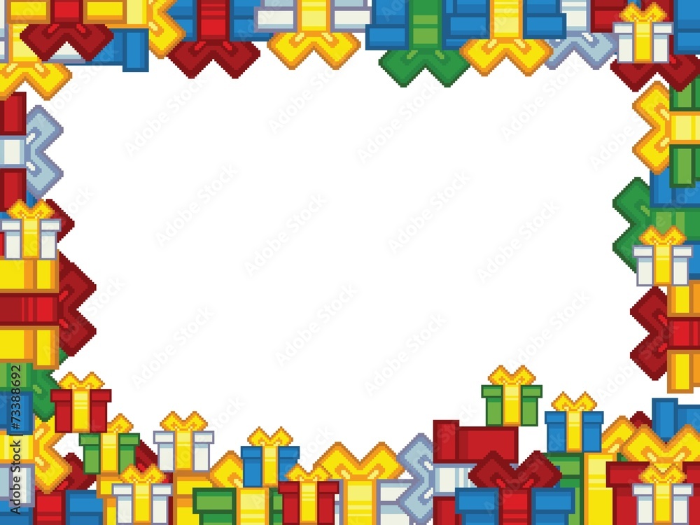 christmas background frame in pixel art style christmas background frame in pixel art style