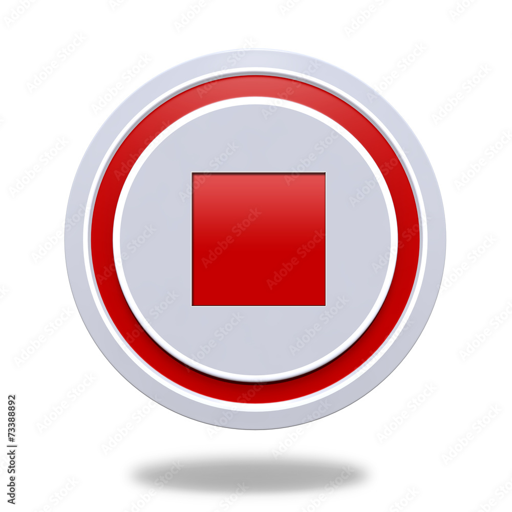 stop circular icon on white background stop circular icon on white background