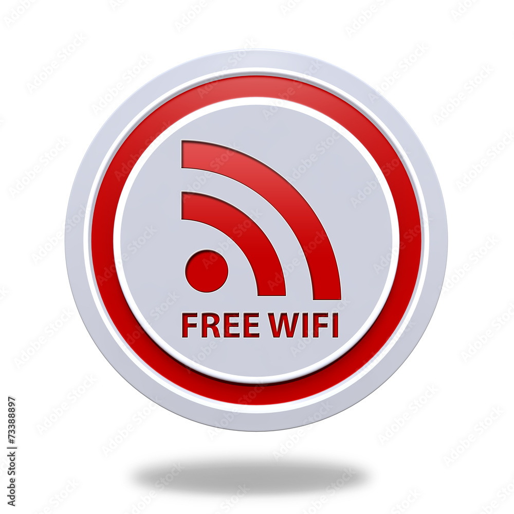 Free wifi circular icon on white background Free wifi circular icon on white background