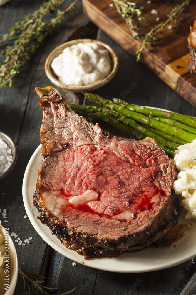 Fototapeta premium Homemade Grass Fed Prime Rib Roast