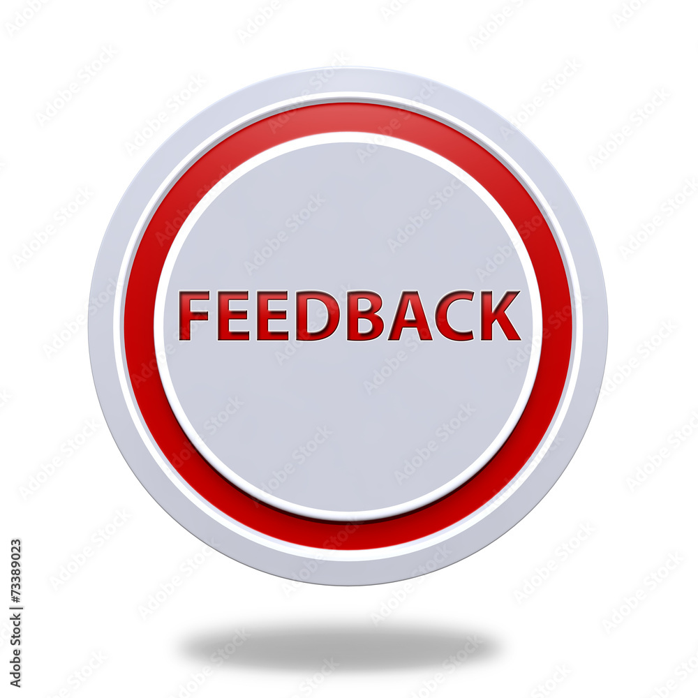 Feedback circular icon on white background Feedback circular icon on white background