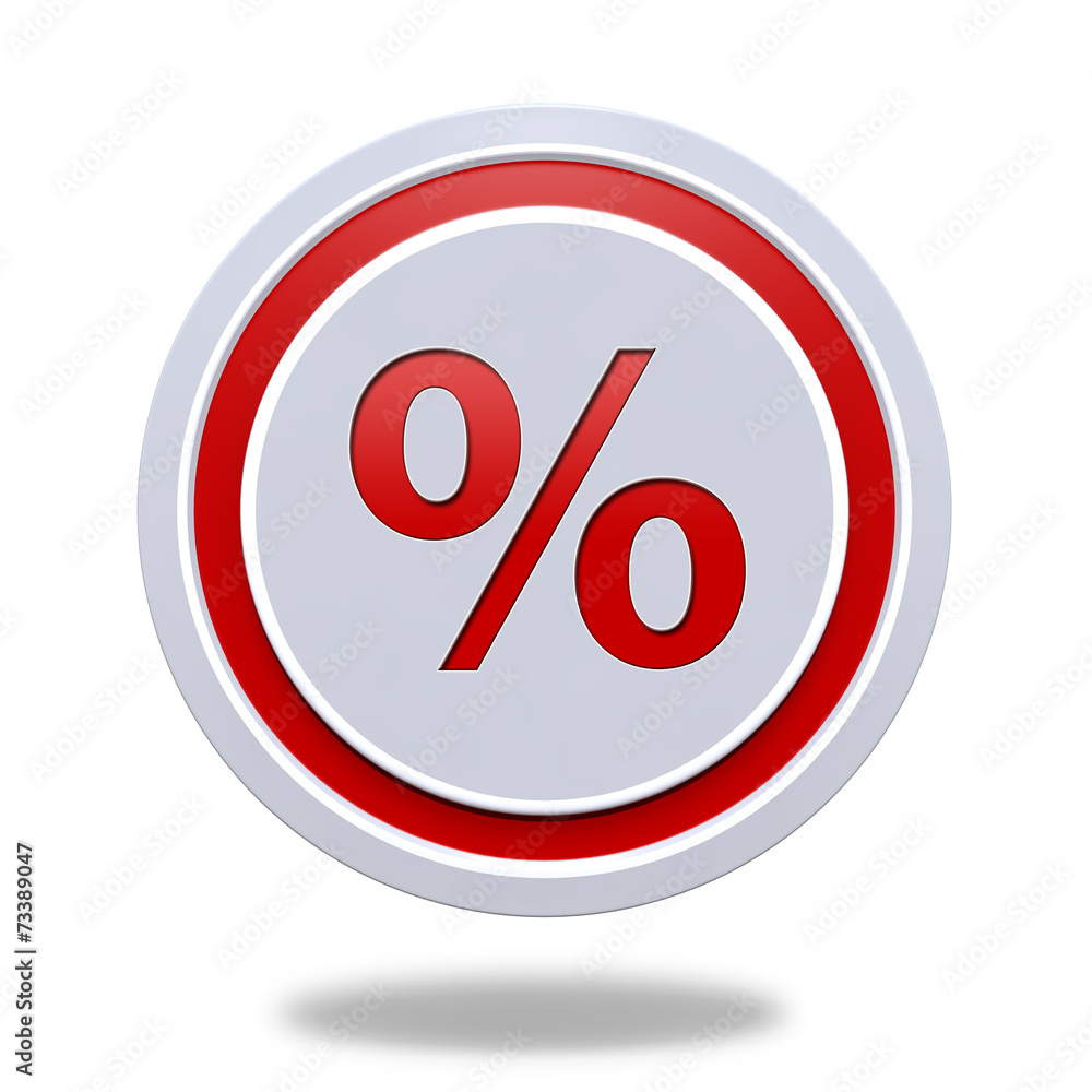 Percent circular icon on white background Percent circular icon on white background