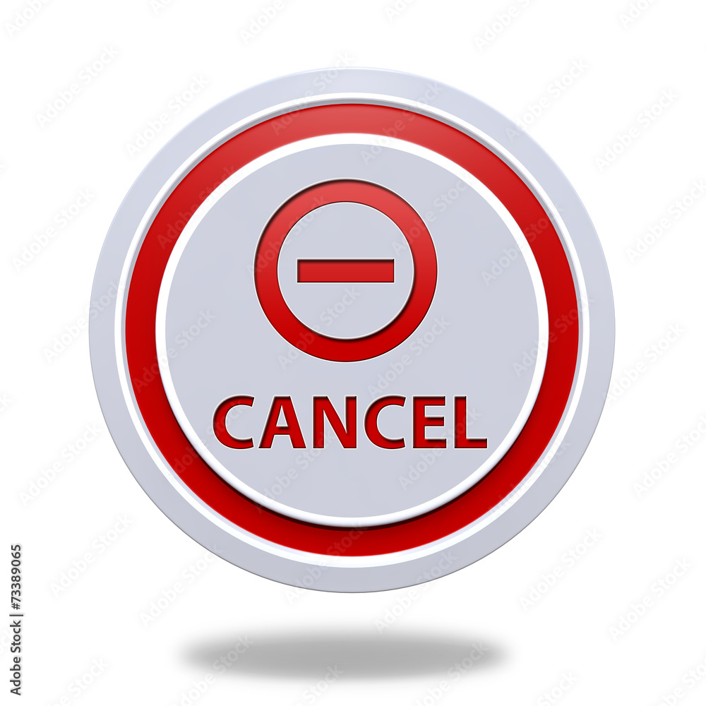 Cancel circular icon on white background Cancel circular icon on white background