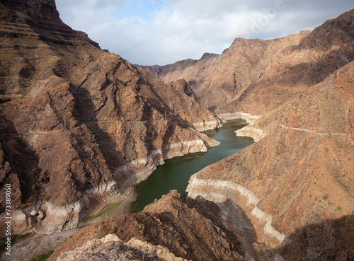 Gran Canaria, Barranco de Aldea, dam Presa de Parrarillo photo