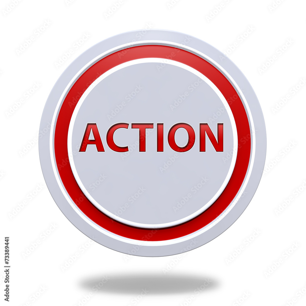Action circular icon on white background Action circular icon on white background