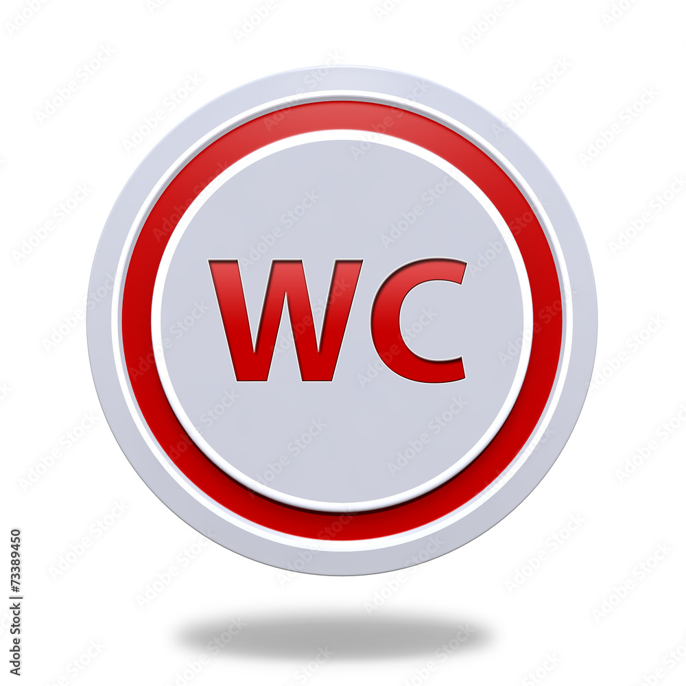 WC circular icon on white background WC circular icon on white background