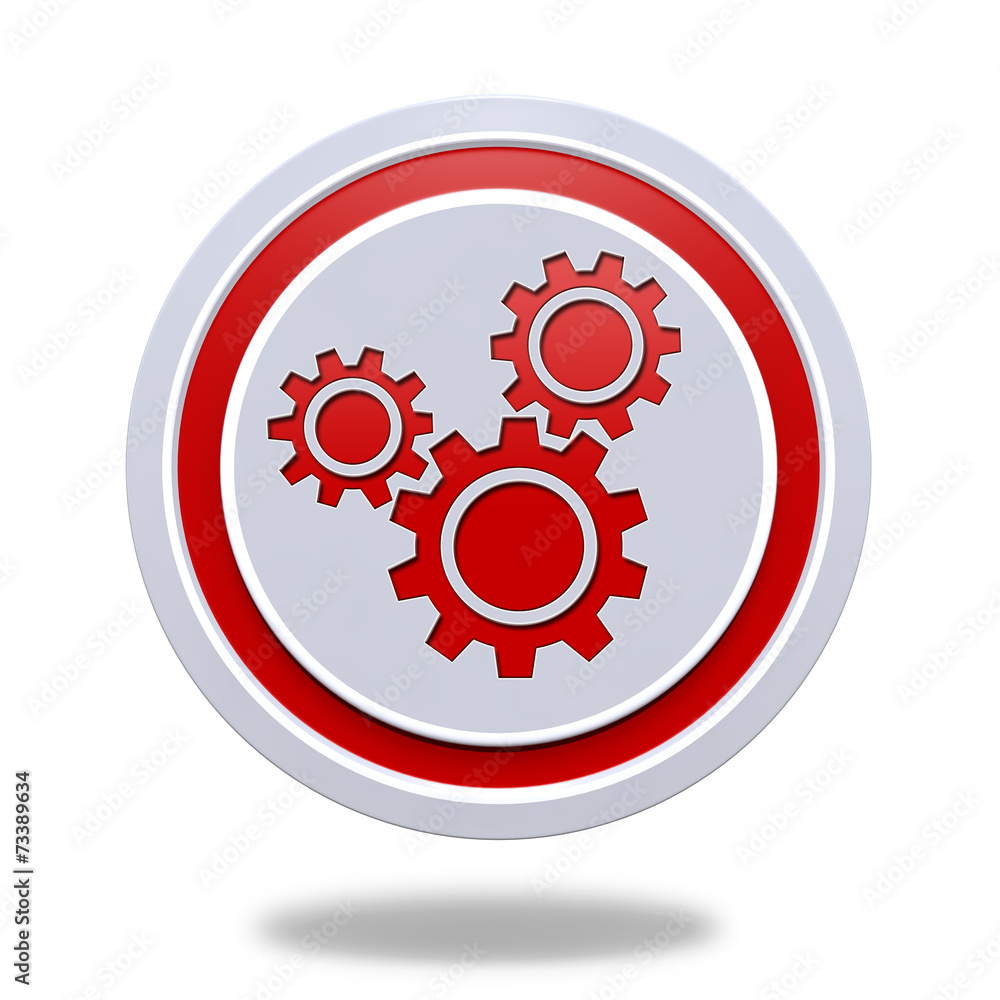 Settings circular icon on white background Settings circular icon on white background