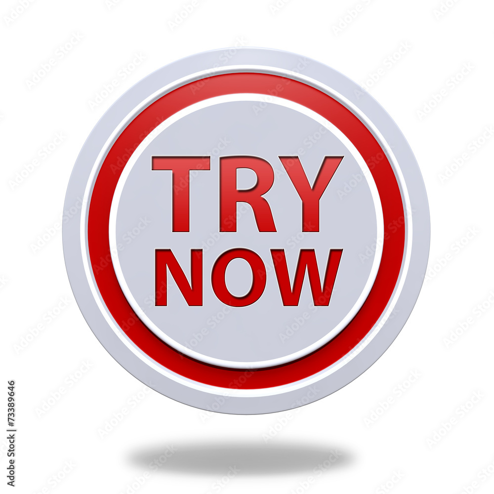 Try now circular icon on white background Try now circular icon on white background
