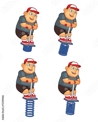 Fat Boy Jumping Pogo Sprite