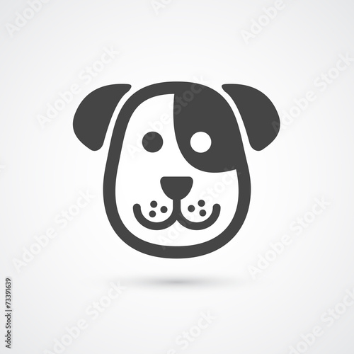 Cute dog icon . Vector element for design