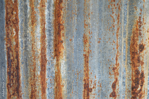 close up Grunge Rusty galvanized iron plate or zinc