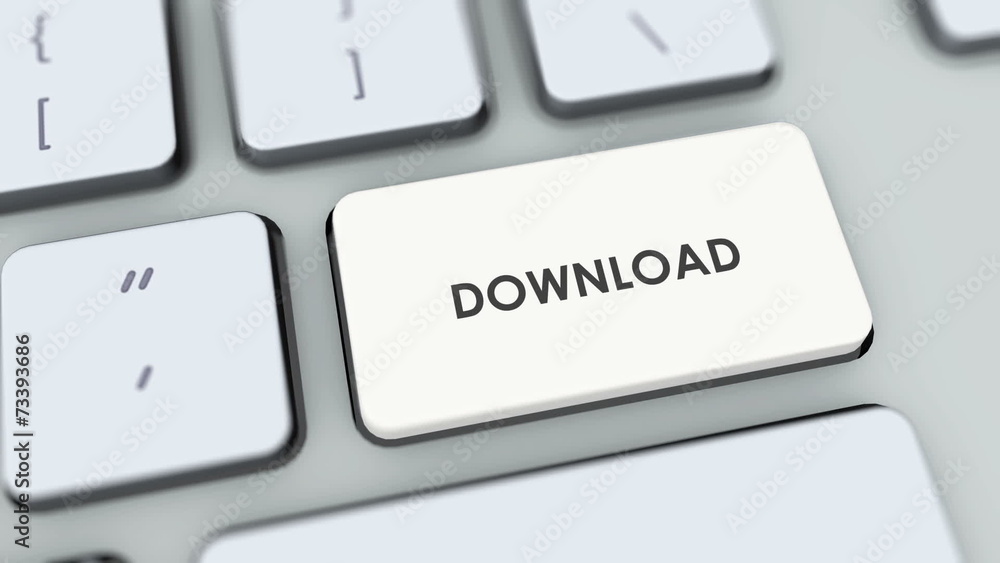 Download button on computer keyboard. Key is pressed Download button on computer keyboard. Key is pressed