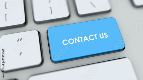 Contact us button on computer keyboard. Key is pressed