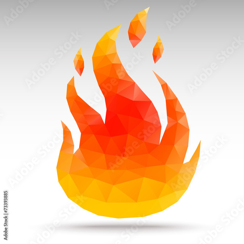 Fire. Polygonal geometric