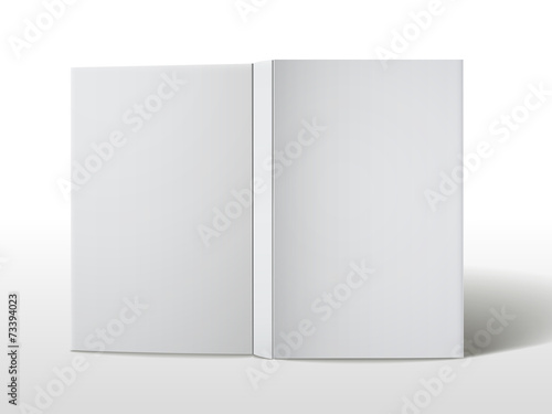 blank open book cover isolated on white