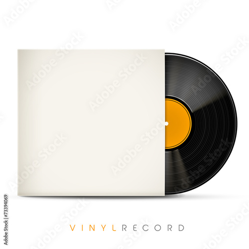 3d vinyl record with blank envelope