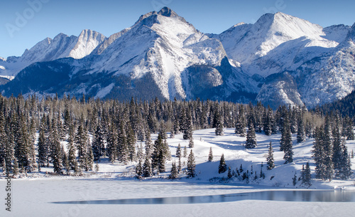 snow mountain view landscape, colorado winter