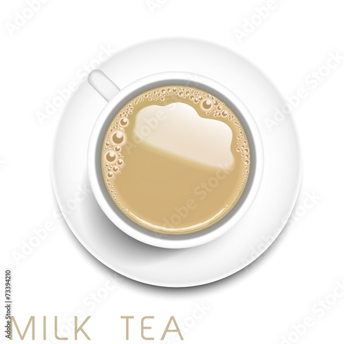 top view of realistic milk tea