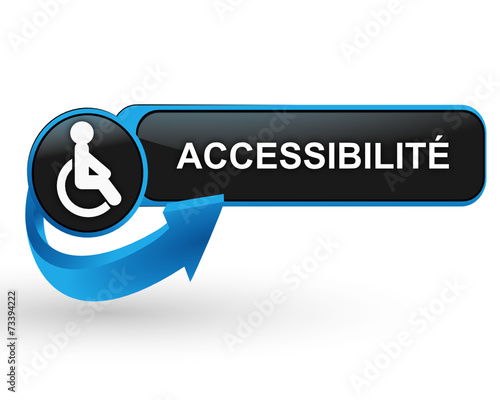 accessibilité handicapé sur bouton web design bleu