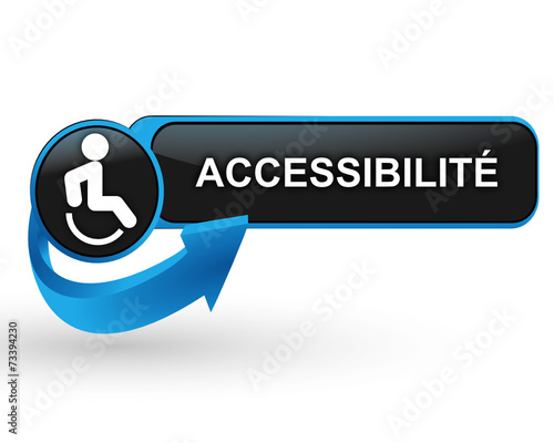 accessibilité personnes handicapées sur bouton web design bleu