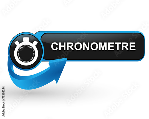 chronomètre sur bouton web design bleu