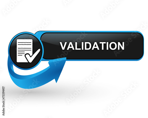 validation sur bouton web design bleu