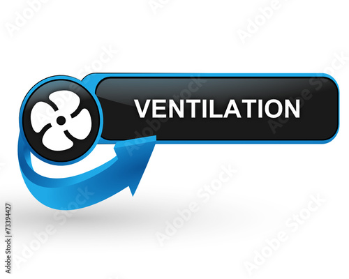 ventilation sur bouton web design bleu