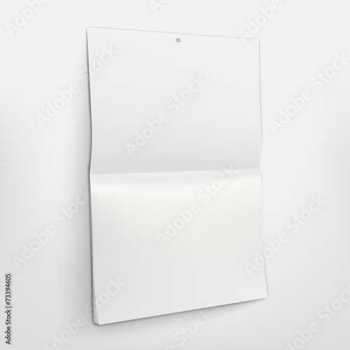 blank wall calendar isolated on white