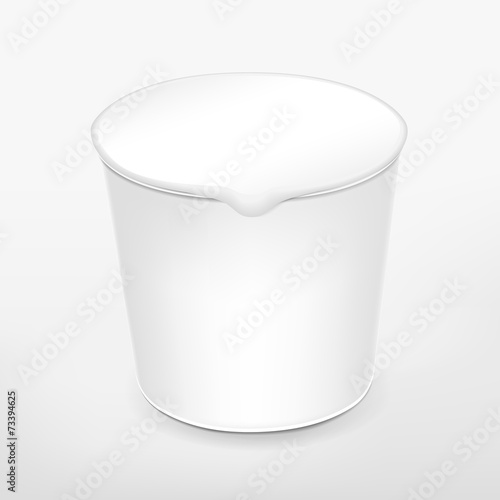 blank food cup package isolated on white
