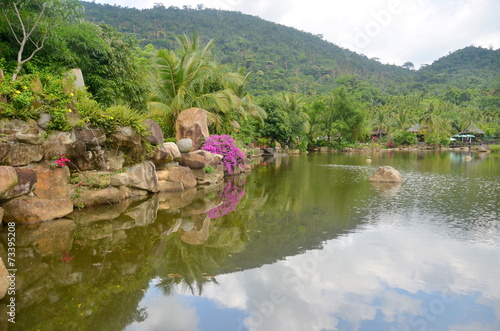 Lake in the mountains, China, Hainan Island, Yalongbay, park Yan photo